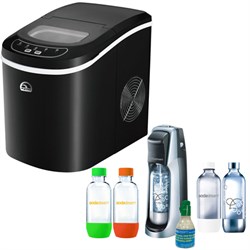 Igloo Compact Ice Maker Black w/ Exclusive SodaStream 