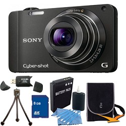 Sony Cyber shot DSC WX10 Black Digital Camera 8GB Bundle 027242808669 