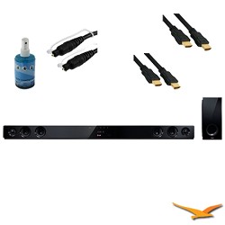 LG 280W 2.1ch Sleek Sound Bar with Wireless Subwoofer Plus Hook Up Bundle   NBN3