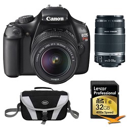 Canon EOS Rebel T3 SLR Digital Camera w/ 18 55mm & 55 250mm Instant Rebate Bundl