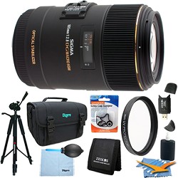 Sigma 105mm F2.8 EX DG OS HSM Macro Lens for Sony DSLRs (258 205) Lens Kit Bundl