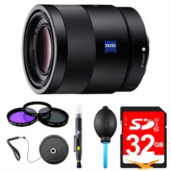 Sony Sonnar T* FE 55mm F1.8 ZA Camera Lens Bundle