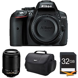 Nikon D5300 DX Format 24.2 MP DSLR Body (Black) with 55 200mm VR Lens Bundle