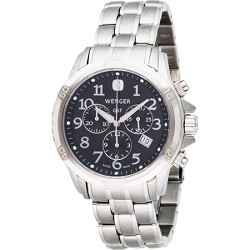 Wenger Mens GST Chrono Watch   Black Dial/Stainless Steel Bracelet