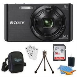 Sony DSC W830 Cyber shot Black Digital Camera 8GB Bundle