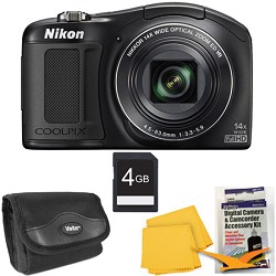 Nikon COOLPIX L620 18.1 MP CMOS 14x Zoom 1080p HD Black Digital Camera Kit