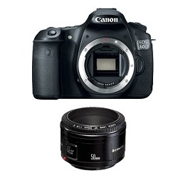 Canon EOS 60D SLR Digital Camera with EF 50mm F/1.8 II Standard Auto Focus Lens