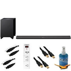 Sony 330W 2.1ch Sound Bar with Wireless Subwoofer Plus Hook Up Bundle   HT CT770