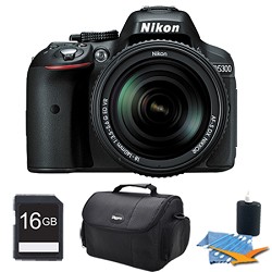 Nikon D5300 DX Format 24.2MP DSLR Camera 18 140mm Kit Lens (Black) 16 GB Memory