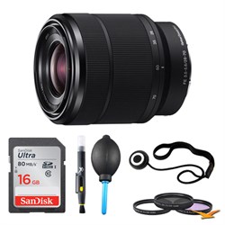 Sony SEL2870 FE 28 70mm F3.5 5.6 OSS Lens and 16 GB Memory Card Bundle